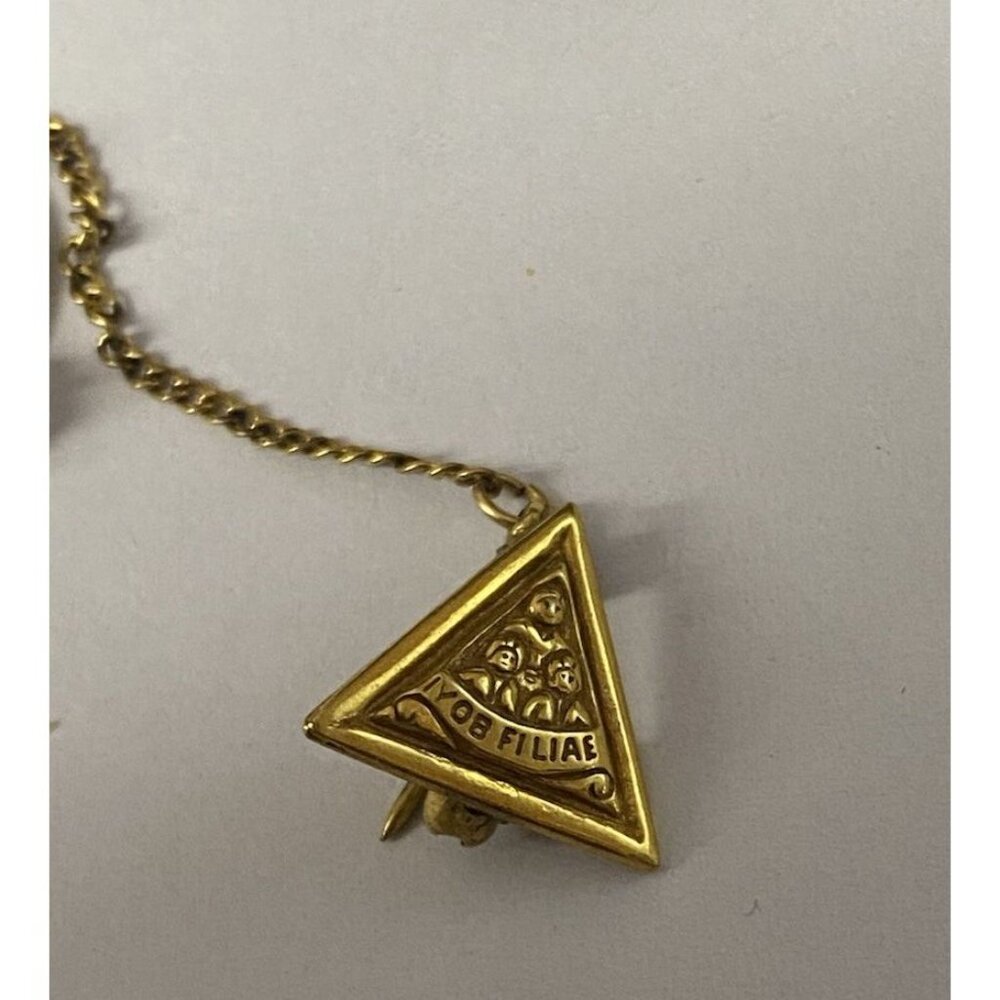 Masonic Job's Daughters Member Pin IYOB FILIAE Jobs Gold Filled - Picture 7 of 8